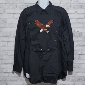 Vtg Ely Diamond Embroidered Eagle Rodeo Shirt Mens XL